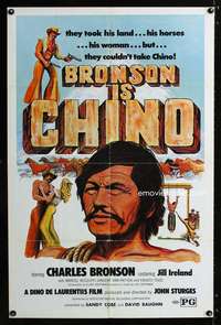 a073 CHINO one-sheet movie poster '73 Charles Bronson, Jill Ireland