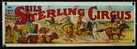 b025 SEILS STERLING CIRCUS linen circus poster '30s cool!