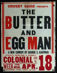 b091 BUTTER & EGG MAN local theater movie poster '28 Mulhall