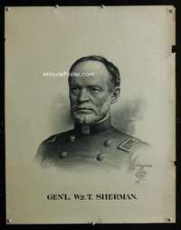 b015 GEN'L WM. T. SHERMAN special war poster 1891 portrait!
