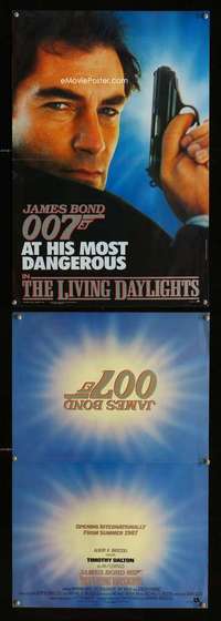 b132 LIVING DAYLIGHTS 2-sided English special 16x24 '86 Timothy Dalton as James Bond!
