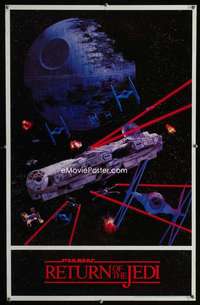 b196 RETURN OF THE JEDI commercial movie poster '83 Death Star!