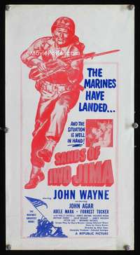 b165 SANDS OF IWO JIMA special movie poster R50s John Wayne
