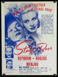 b168 STAGE DOOR special movie poster R50s Hepburn,Ginger Rogers
