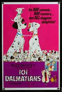 c442 ONE HUNDRED & ONE DALMATIANS one-sheet movie poster R69 Disney classic!