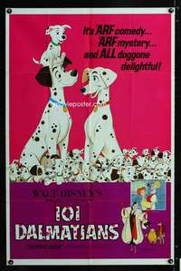 c441 ONE HUNDRED & ONE DALMATIANS one-sheet movie poster R72 Disney classic!