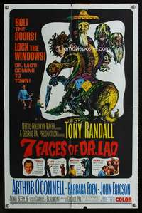 c858 7 FACES OF DR LAO one-sheet movie poster '64 Tony Randall, cool image!