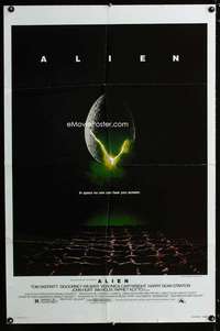 c849 ALIEN one-sheet movie poster '79 Ridley Scott sci-fi classic!