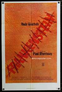 c840 ANDY WARHOL'S FRANKENSTEIN one-sheet movie poster '74 Morrissey, horror