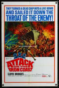 c831 ATTACK ON THE IRON COAST one-sheet movie poster '68 Lloyd Bridges