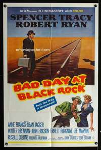 c830 BAD DAY AT BLACK ROCK one-sheet movie poster R62 Spencer Tracy, Ryan