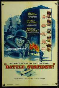 c821 BATTLE STATIONS one-sheet movie poster '56 John Lund, William Bendix