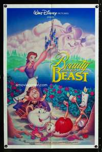 c819 BEAUTY & THE BEAST DS one-sheet movie poster '91 Walt Disney classic!