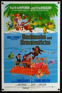 c817 BEDKNOBS & BROOMSTICKS one-sheet movie poster '71 Disney, Lansbury