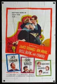 c814 BELL, BOOK & CANDLE one-sheet movie poster '58 James Stewart,Kim Novak