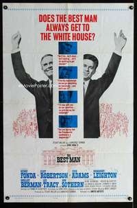 c808 BEST MAN one-sheet movie poster '64 Henry Fonda, Gore Vidal