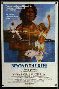 c805 BEYOND THE REEF one-sheet movie poster '81 sexy tropical Joann art!