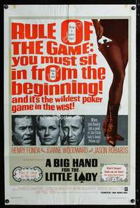 c800 BIG HAND FOR THE LITTLE LADY one-sheet movie poster '66 poker!