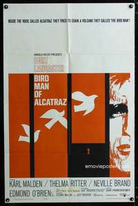 c791 BIRDMAN OF ALCATRAZ one-sheet movie poster '62 Lancaster, Frankenheimer