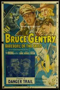 c771 BRUCE GENTRY DAREDEVIL OF THE SKIES Chap 5 one-sheet movie poster '49