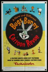 c766 BUGS BUNNY'S CARTOON REVUE one-sheet movie poster '53 cool artwork!