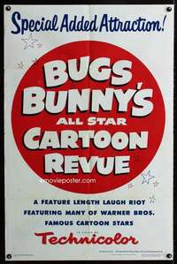 c767 BUGS BUNNY'S ALL STAR CARTOON REVUE one-sheet movie poster '53