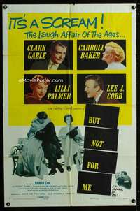 c759 BUT NOT FOR ME one-sheet movie poster '59 Clark Gable, Carroll Baker