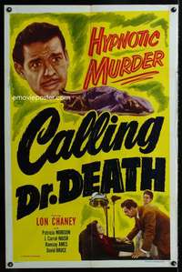 c755 CALLING DR DEATH one-sheet movie poster R53 Chaney Jr, Inner Sanctum!