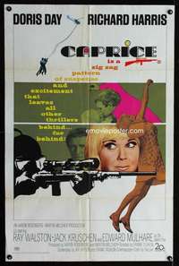 c754 CAPRICE one-sheet movie poster '67 Doris Day, Richard Harris