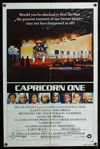 c753 CAPRICORN ONE one-sheet movie poster '78 space travel, Elliott Gould