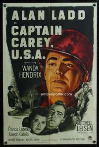 c752 CAPTAIN CAREY USA one-sheet movie poster '50 Alan Ladd, Mona Lisa!