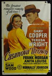 c744 CASANOVA BROWN one-sheet movie poster '44 Gary Cooper, Teresa Wright