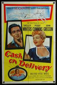 c743 CASH ON DELIVERY one-sheet movie poster '56 Shelley Winters, Cummins