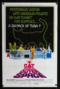 c742 CAT FROM OUTER SPACE one-sheet movie poster '78 Walt Disney sci-fi!