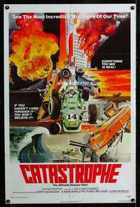 c740 CATASTROPHE one-sheet movie poster '77 wild disaster documentary!