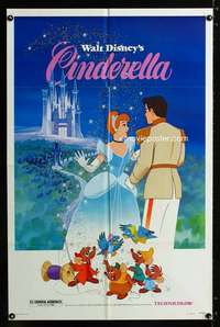 c734 CINDERELLA one-sheet movie poster R81 Walt Disney classic cartoon!