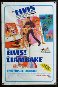 c733 CLAMBAKE one-sheet movie poster '67 Elvis Presley, rock & roll!