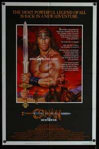 c725 CONAN THE DESTROYER one-sheet movie poster '84 Arnold Schwarzenegger