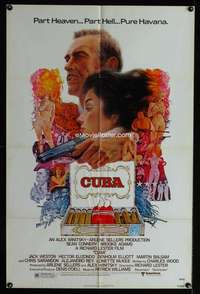 c719 CUBA one-sheet movie poster '79 Sean Connery, Brooke Adams, cool art!