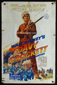 c711 DAVY CROCKETT, KING OF THE WILD FRONTIER one-sheet movie poster '55