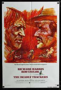 c710 DEADLY TRACKERS one-sheet movie poster '73 Sam Fuller, Richard Harris