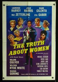 c089 TRUTH ABOUT WOMEN English one-sheet movie poster '58 Laurence Harvey