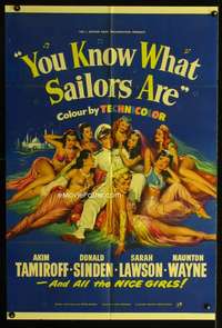 c020 YOU KNOW WHAT SAILORS ARE English one-sheet movie poster '54 sexy!