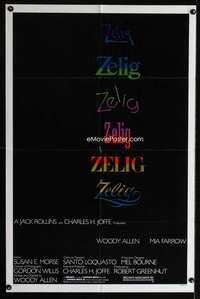 c005 ZELIG one-sheet movie poster '83 Woody Allen mockumentary!