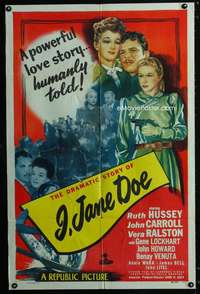 c617 I JANE DOE one-sheet movie poster '48 Ruth Hussey, John Carroll
