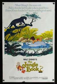 c587 JUNGLE BOOK one-sheet movie poster R78 Walt Disney cartoon classic!