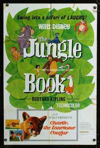 c586 JUNGLE BOOK /CHARLIE THE LONESOME COUGAR one-sheet movie poster '67