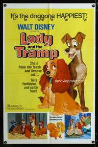 c572 LADY & THE TRAMP one-sheet movie poster R72 Walt Disney classic!