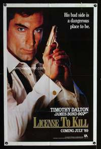 c556 LICENCE TO KILL teaser one-sheet movie poster '89 Dalton as James Bond!