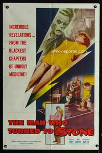 c529 MAN WHO TURNED TO STONE one-sheet movie poster '57 Victor Jory